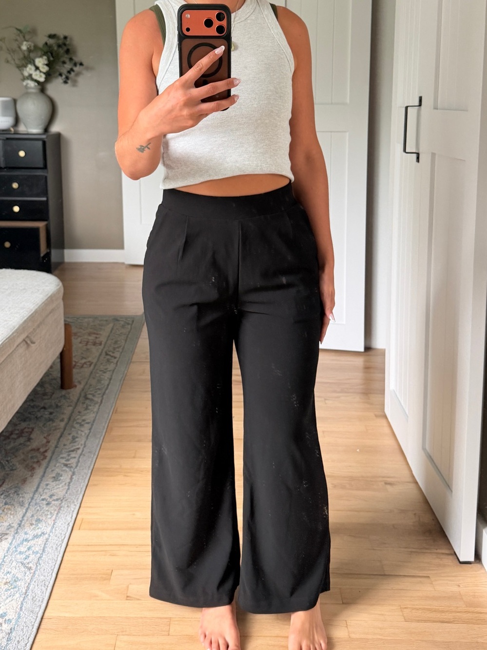 HALARA Black Wide-Leg High-Rise Pants